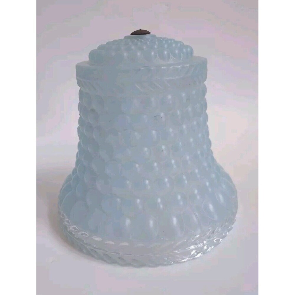 Vintage Satin Light Blue Glass Clip-On 6" Diameter X 5.5" Tall Bubble Lamp Shade